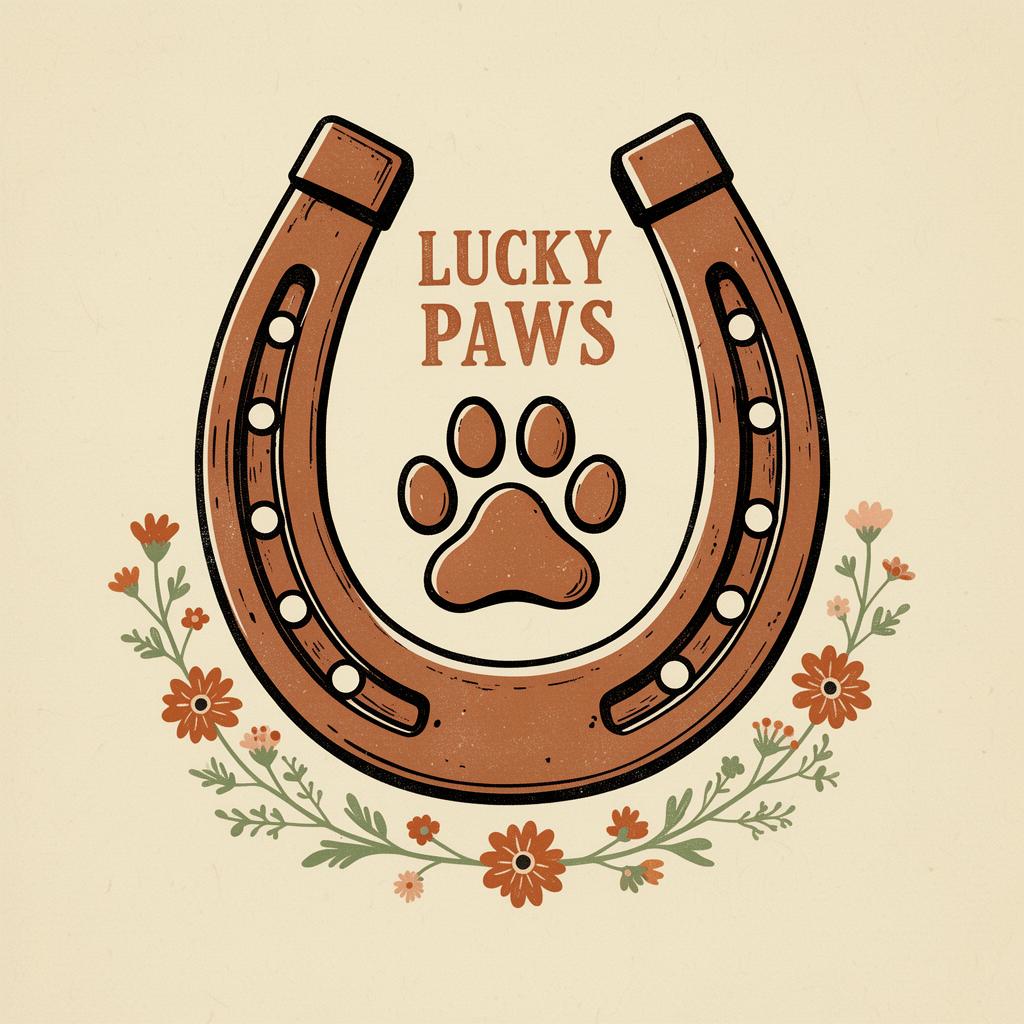 Lucky Paws horseshoe and paw print