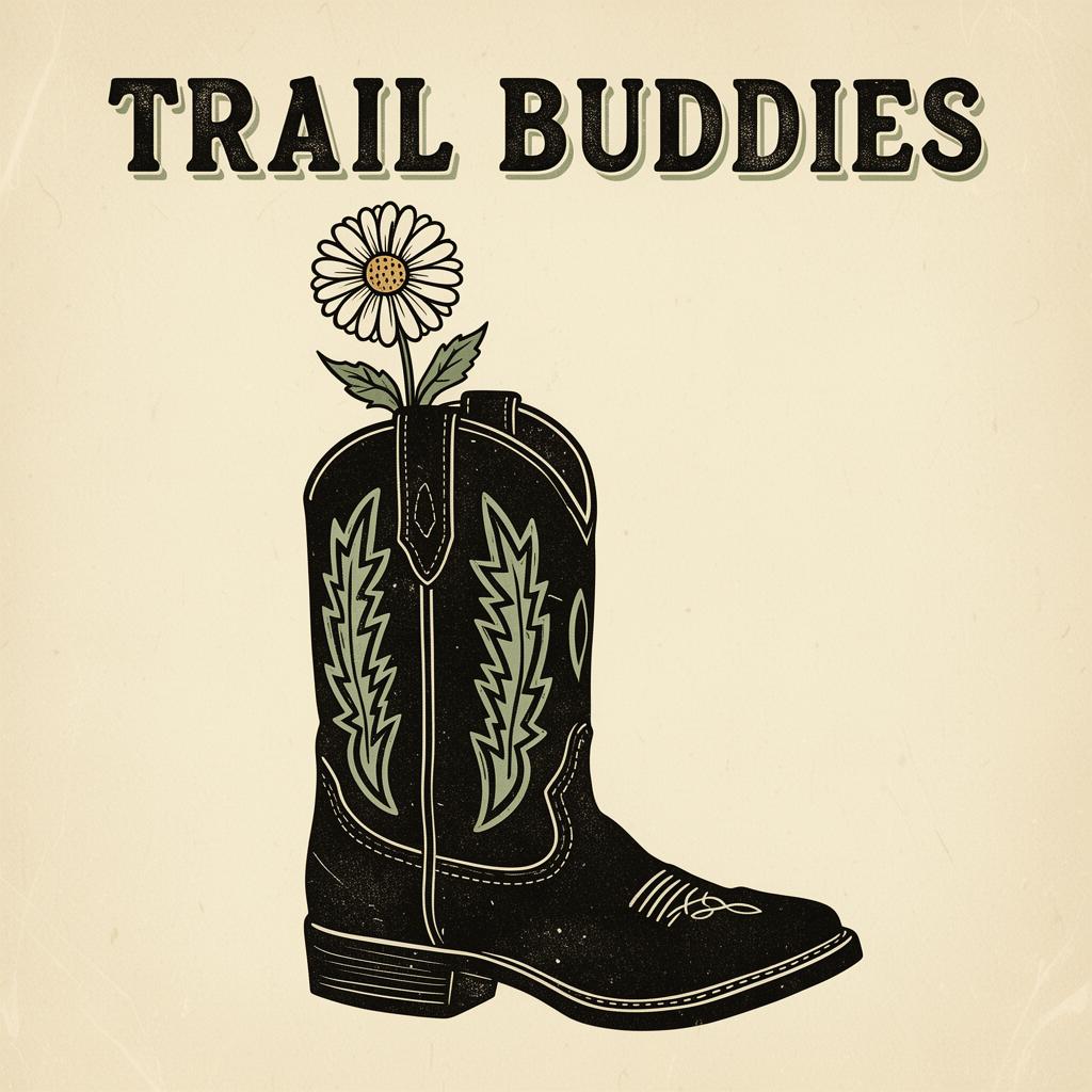 Trail Buddies western cowboy boot print